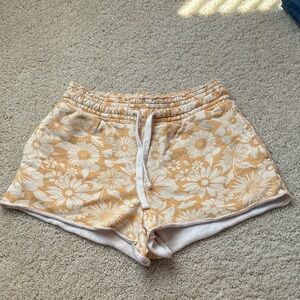 American Eagle Outfitters Yellow Floral sweat shorts